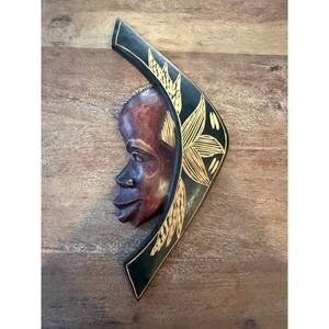 Handcrafted African wooden sculpted Face Art